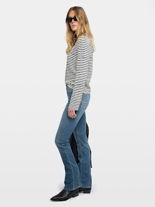 Mandala Jumper - Long-sleeved sailor sweater with buttoned collar.