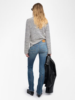 Mandala Jumper - Long-sleeved sailor sweater with buttoned collar.