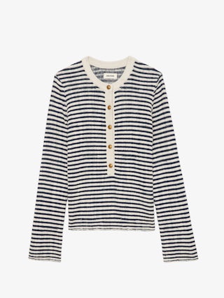 Mandala Jumper - Long-sleeved sailor sweater with buttoned collar.