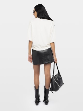 Pull Wully - Pull col V manches courtes all over strass.