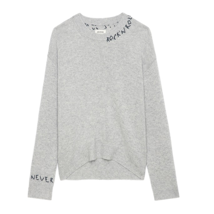 Pull Markus 100% Cachemire Gris Chine Clai - Taille S - Zadig&Voltaire - Modalova
