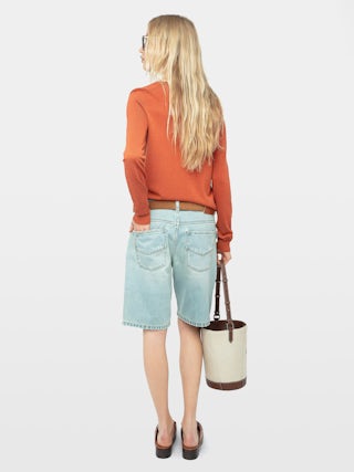 Sayan Sweater - Long-sleeved knit top with wing closure.