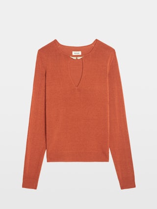 Sayan Sweater - Long-sleeved knit top with wing closure.
