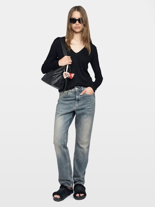 Nosfa Jumper 100% Merino Wool - V-neck jumper with long sleeves and customisation on the back.