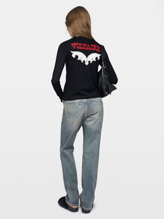 Nosfa Jumper 100% Merino Wool - V-neck jumper with long sleeves and customisation on the back.