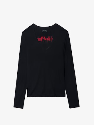 Nosfa Wool Sweater - V-neck sweater with long sleeves and customisation on the back.