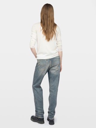 Teissa Jumper 100% Merino Wool - Jumper with round neck and intarsia on the front.