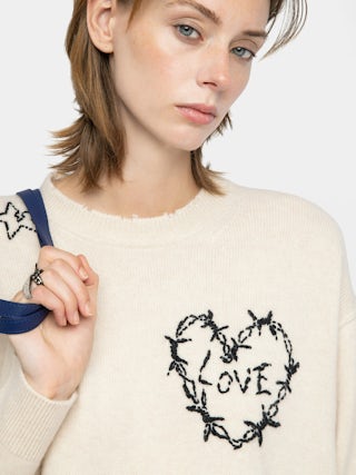 Pull Markuz 100% Cachemire - Pull col rond avec broderie intégrale.