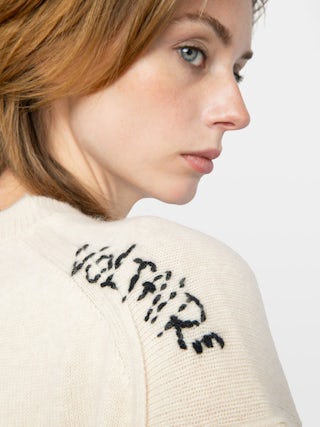 Pull Markuz 100% Cachemire - Pull col rond avec broderie intégrale.