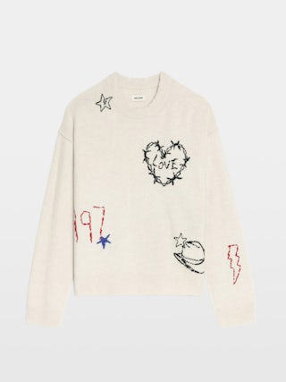 Pull Markuz 100% Cachemire - Pull col rond avec broderie intégrale.