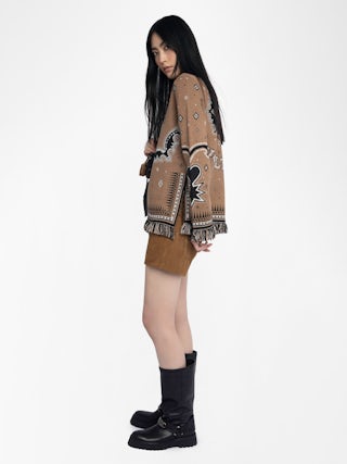 Leon Jumper 100% Merino Wool - Lace-up jumper with round neck and print.