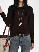 Cici Jumper - Round neck jumper with heart patches at elbows.