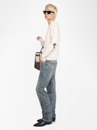 Maglione Vivi 100% Cashmere - Maglione con scollo a V e patch a cuore sui gomiti.