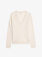 Maglione Vivi 100% Cashmere - Maglione con scollo a V e patch a cuore sui gomiti.