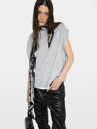 Pull Larcy - Pull col rond sans manches.