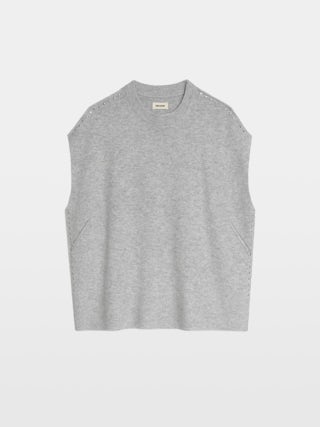 Pull Larcy - Pull col rond sans manches.