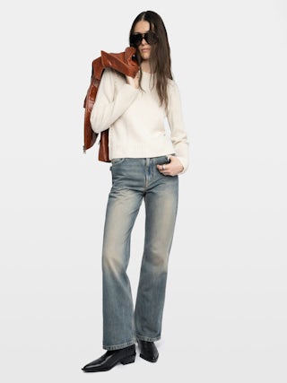 Pull Nalty - Pull col rond manches longues avec studs sur les épaules.