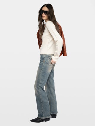 Pull Nalty - Pull col rond manches longues avec studs sur les épaules.