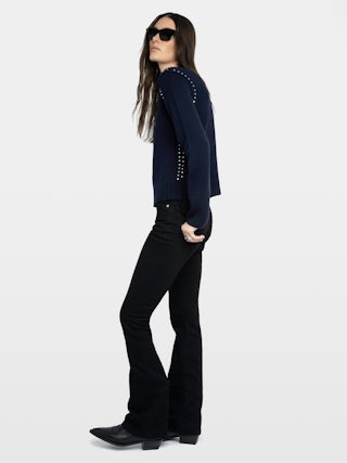 Pull Nalty - Pull col rond manches longues avec studs sur les épaules.