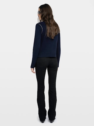 Pull Nalty - Pull col rond manches longues avec studs sur les épaules.