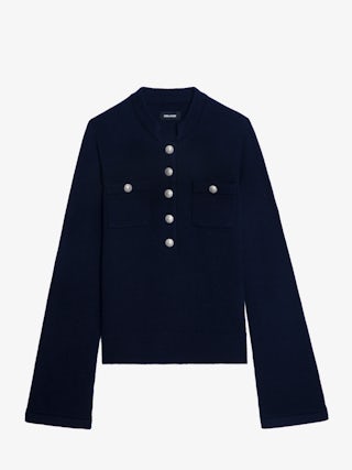 Lucas Jumper - Jumper with button opening and flared sleeves.