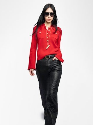 Lucas Jumper - Jumper with button opening and flared sleeves.