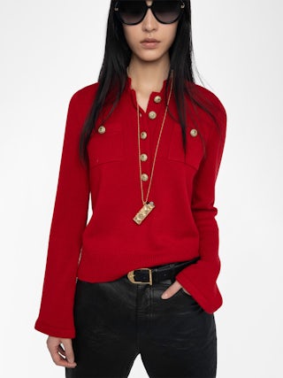 Lucas Jumper - Jumper with button opening and flared sleeves.