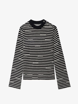 Spiky Jumper - Striped sailor jumper with wing buttons.