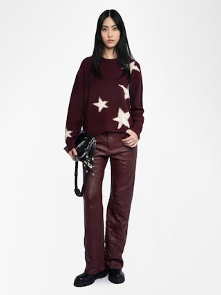 Markuz Jumper 100% Cashmere - Jumper with round neck and star with worn effect.