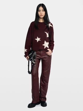 Pull Markuz 100% Cachemire - Pull col rond avec étoile effets usé.