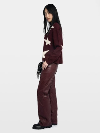 Pull Markuz 100% Cachemire - Pull col rond avec étoile effets usé.