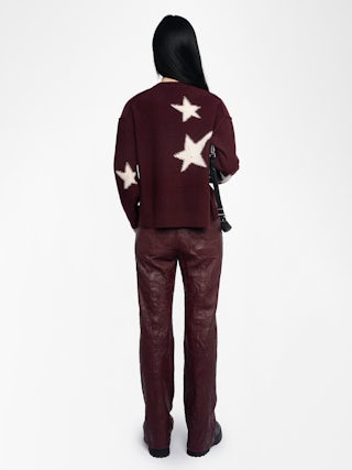 Markuz Jumper 100% Cashmere - Jumper with round neck and star with worn effect.