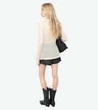 Jumper Rany - Crochet sweater with metallic wing clasp and rhinestones.