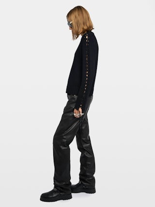 Pullover Malty - Pullover mit Rundhalsausschnitt und Schnürung.