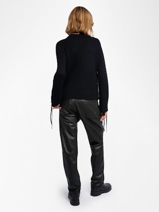 Malty Jumper - Round neck jumper with lacing.