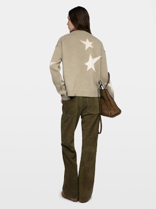 Markuz Cashmere Sweater - Round neck sweater with star intarsia.