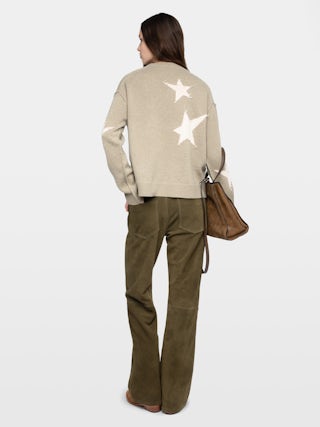 Markuz Cashmere Sweater - Round neck sweater with star intarsia.