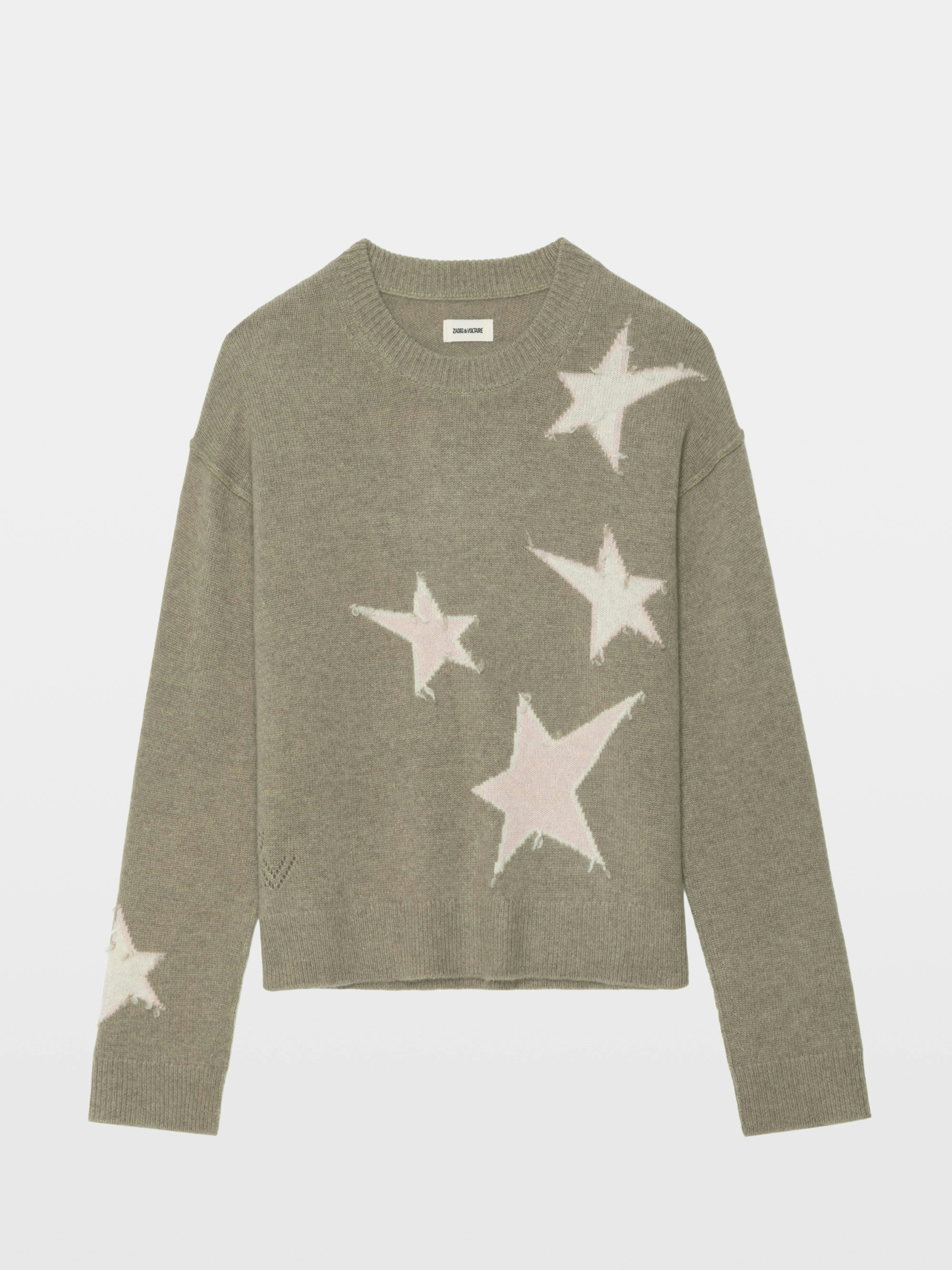 Markuz Cashmere Sweater in Black with Star Pattern | Zadig&Voltaire
