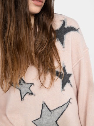 Markuz Cashmere Sweater - Round neck sweater with intarsia star.