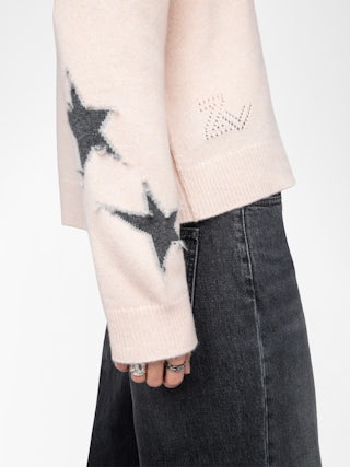 Markuz Jumper 100% Cashmere - Round neck jumper with intarsia star.