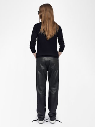 Kendy Embroidered Cashmere Sweater - Sweater with round neck and heart embroidery on the front.