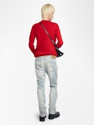 Maglione Kendy - Maglione girocollo con ricamo a cuore sul davanti.