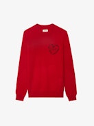 Maglione Kendy - Maglione girocollo con ricamo a cuore sul davanti.