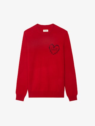 Kendy Jumper - Round neck jumper with heart embroidery on front.
