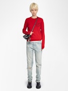 Maglione Kendy - Maglione girocollo con ricamo a cuore sul davanti.
