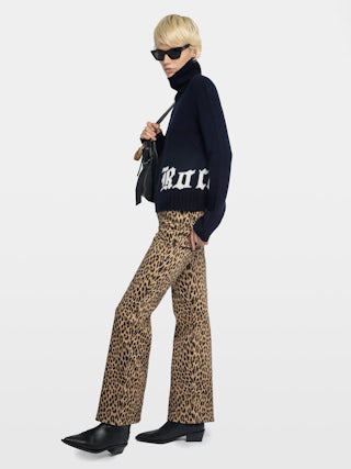 Pull Nalma 100% Laine Mérinos - Pull col montant avec rock sur l'avant bas.