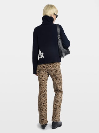 Pull Nalma 100% Laine Mérinos - Pull col montant avec rock sur l'avant bas.