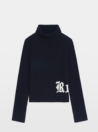 Pull Nalma 100% Laine Mérinos - Pull col montant avec rock sur l'avant bas.