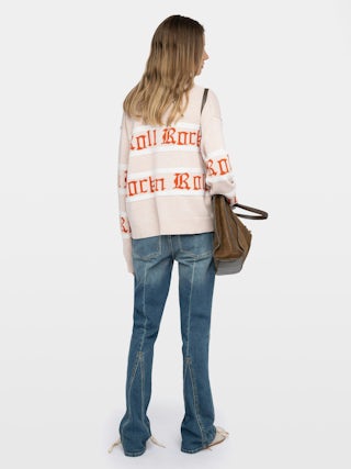 Jumper Markuz - Striped crew-neck jumper with Rock n Roll intarsia.