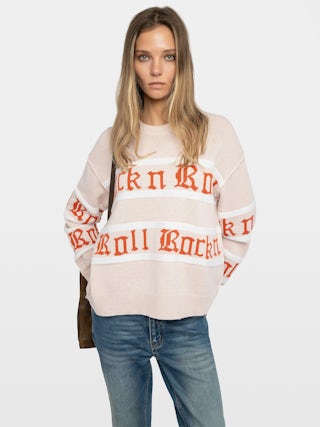 Jumper Markuz - Striped crew-neck jumper with Rock n Roll intarsia.